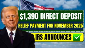 IRS Announces $1,390 Direct Deposit Relief Payment For November 2025